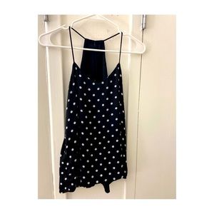 Express Navy and White Polka Dot Shirt XS